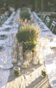 allestimento tavola matrimonio con erbe aromatiche